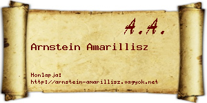 Arnstein Amarillisz névjegykártya